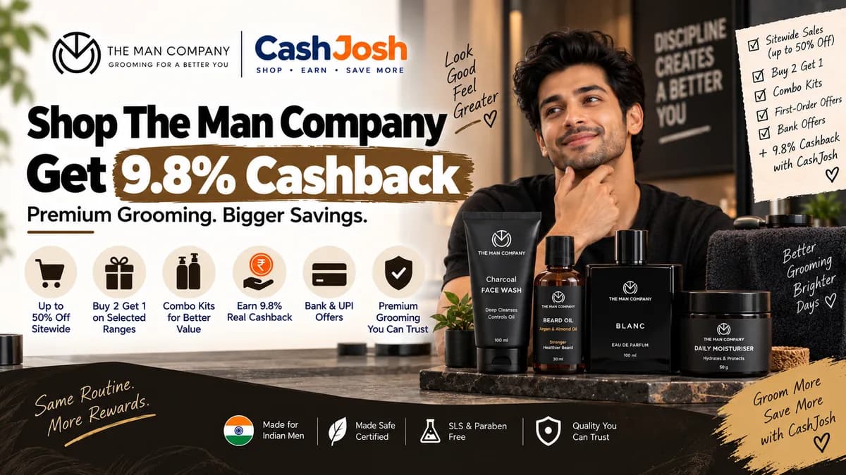The Man Company Coupons & Cashback: Flat 9.8% (September 2026)