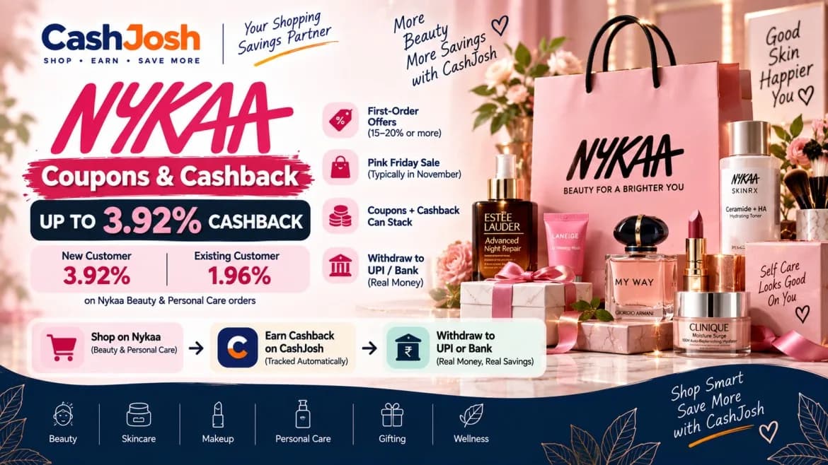 Nykaa Coupons & Cashback: Up to 3.92% (September 2026)
