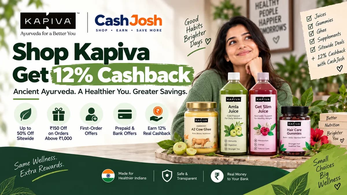Kapiva Coupons & Cashback: Flat 12% (September 2026)